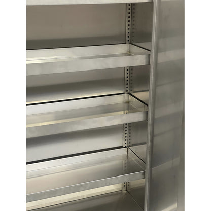 Tray shelf, LxWxH 940 x 370 x 55 mm, stainless steel, max. load 40 kg.