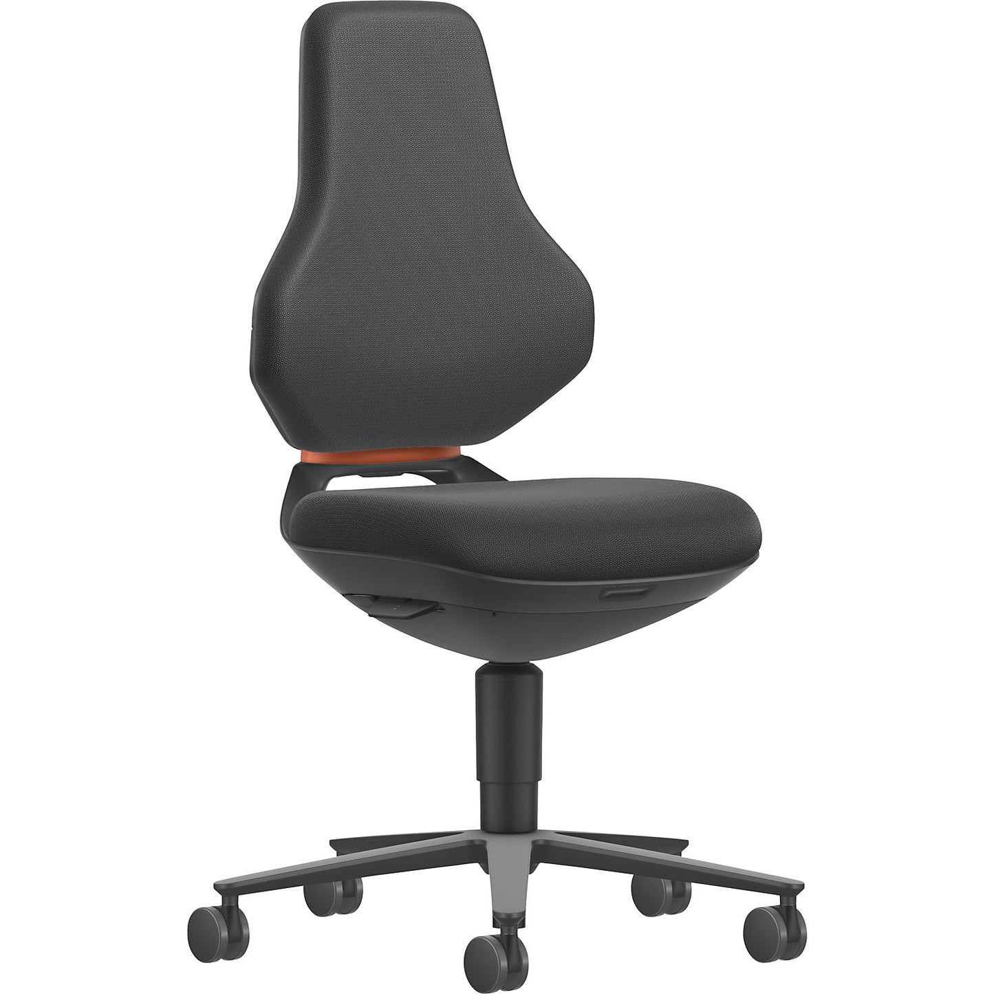 TEXON Laboratory+Production industrial swivel chair, with castors, height adjustment range 450 - 620 mm, Supertec, black.
