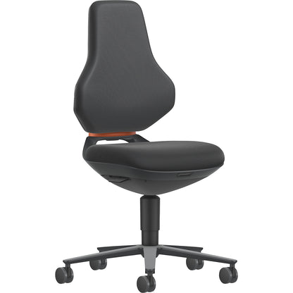 TEXON Laboratory+Production industrial swivel chair, with castors, height adjustment range 450 - 620 mm, Supertec, black.