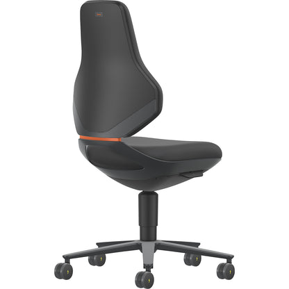 TEXON ESD industrial swivel chair, with castors, Supertec, black.