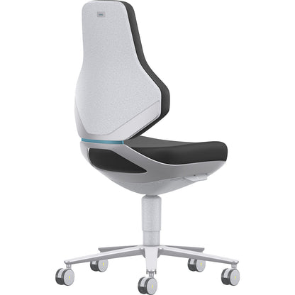 TEXON cleanroom industrial swivel chair, with castors, height adjustment range 450 - 620 mm, Skintec, black.