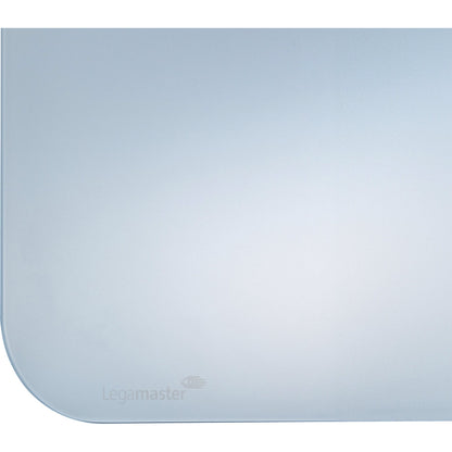 Matte glass board, rounded corners, safety glass, WxH 1200 x 900 mm, pastel blue.