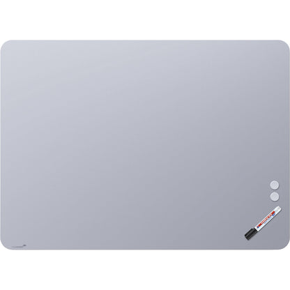 Matte glass board, rounded corners, safety glass, WxH 1200 x 900 mm, pastel blue.
