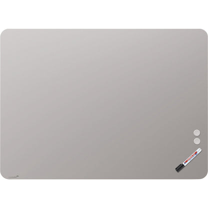 Matte glass board, rounded corners, safety glass, WxH 1200 x 900 mm, warm grey.