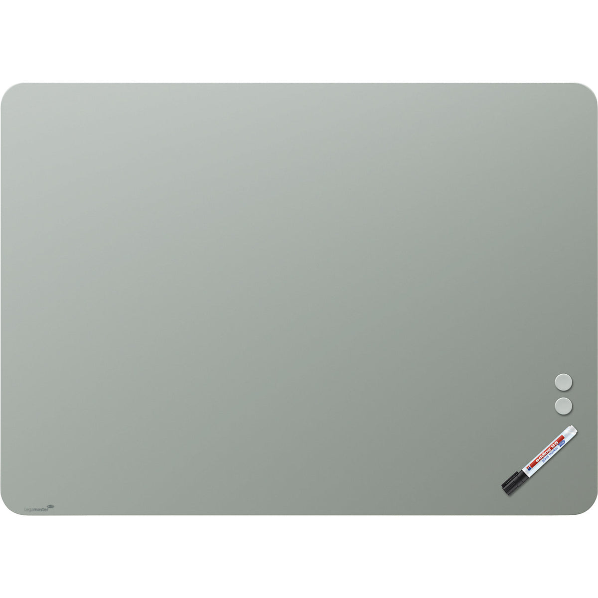 Matte glass board, rounded corners, safety glass, WxH 1200 x 900 mm, sage.