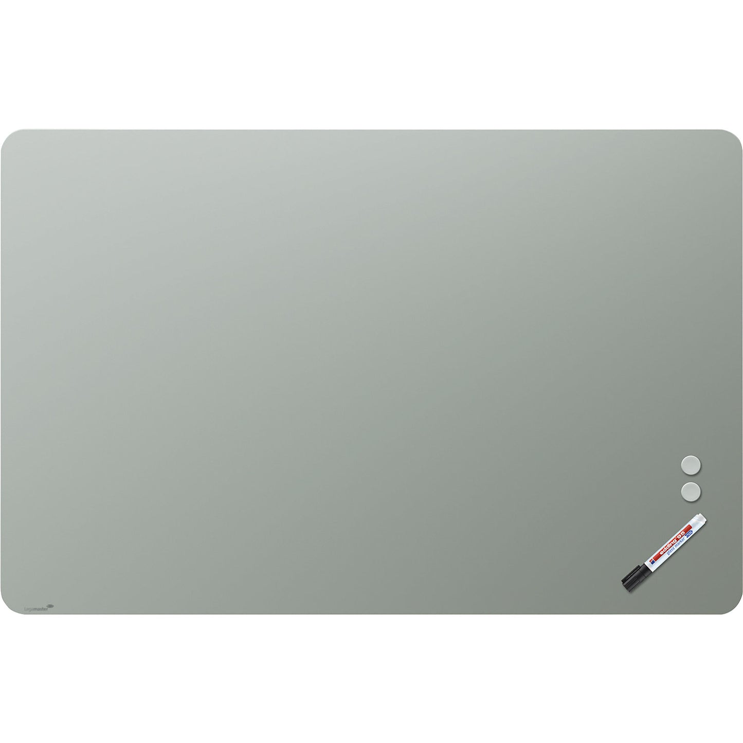 Matte glass board, rounded corners, safety glass, WxH 1500 x 1000 mm, sage.