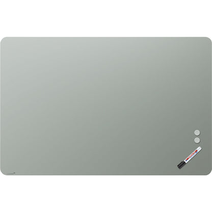 Matte glass board, rounded corners, safety glass, WxH 1500 x 1000 mm, sage.