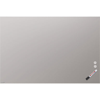 Matte glass board, safety glass, WxH 1500 x 1000 mm, warm grey.