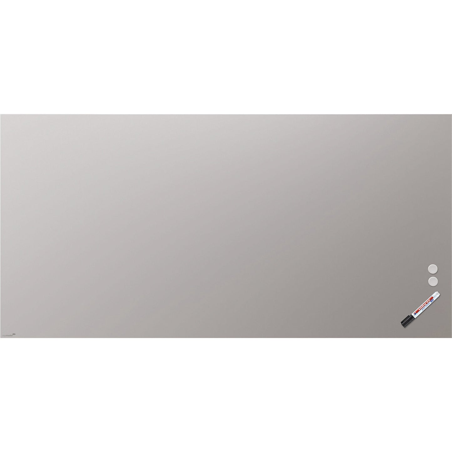 Matte glass board, safety glass, WxH 2000 x 1000 mm, warm grey.