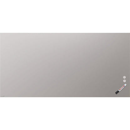 Matte glass board, safety glass, WxH 2000 x 1000 mm, warm grey.