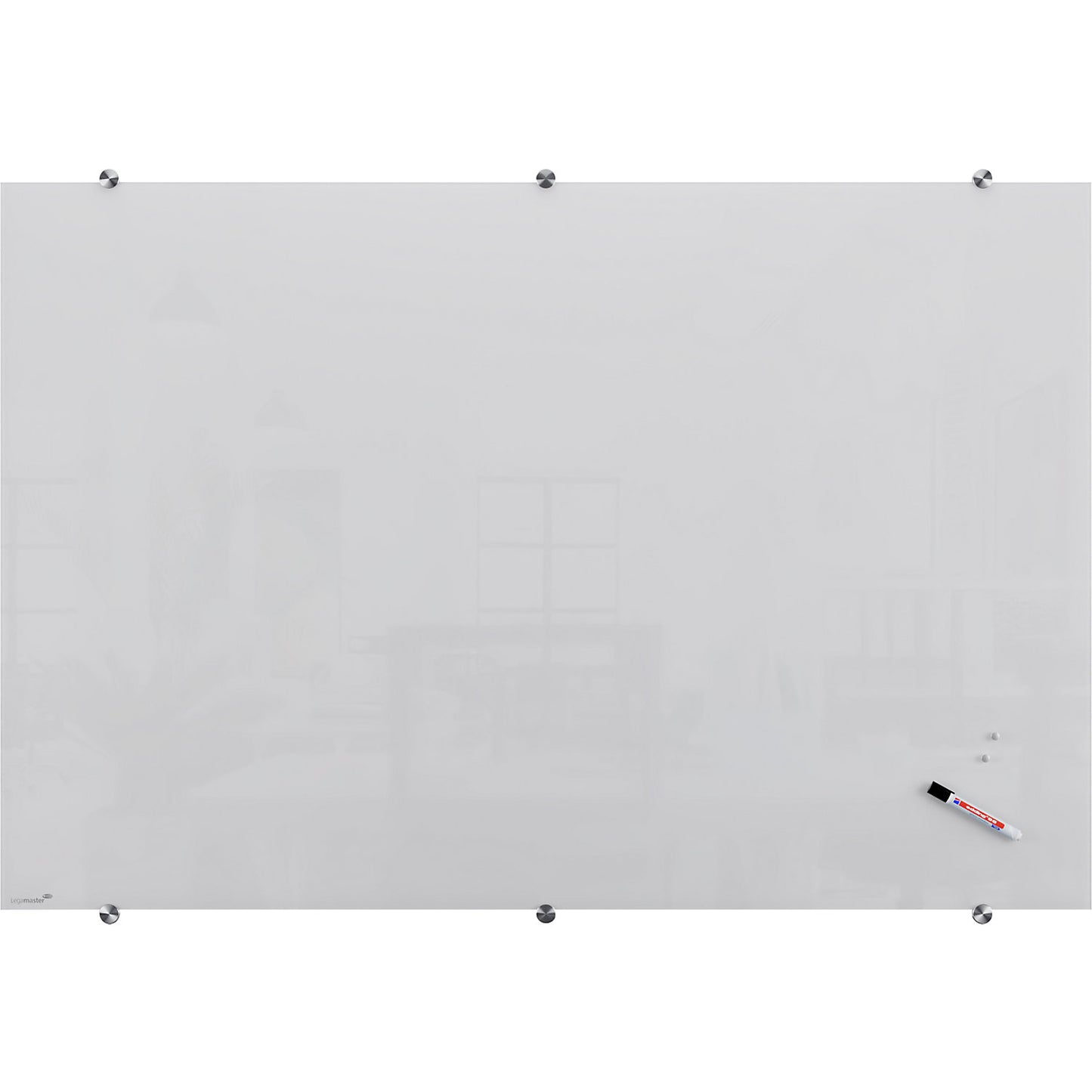 Glass board, safety glass, WxH 1500 x 1000 mm, white.