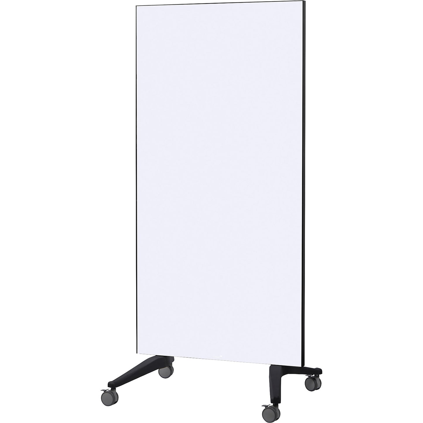 Glass board, mobile, safety glass, WxH 950 x 1750 mm, white.