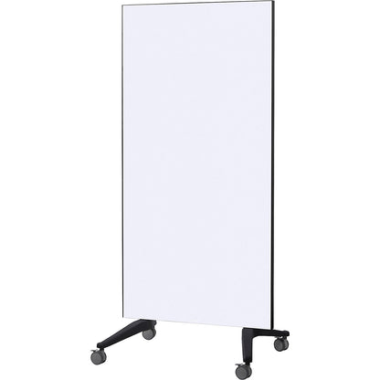 Glass board, mobile, safety glass, WxH 950 x 1750 mm, white.