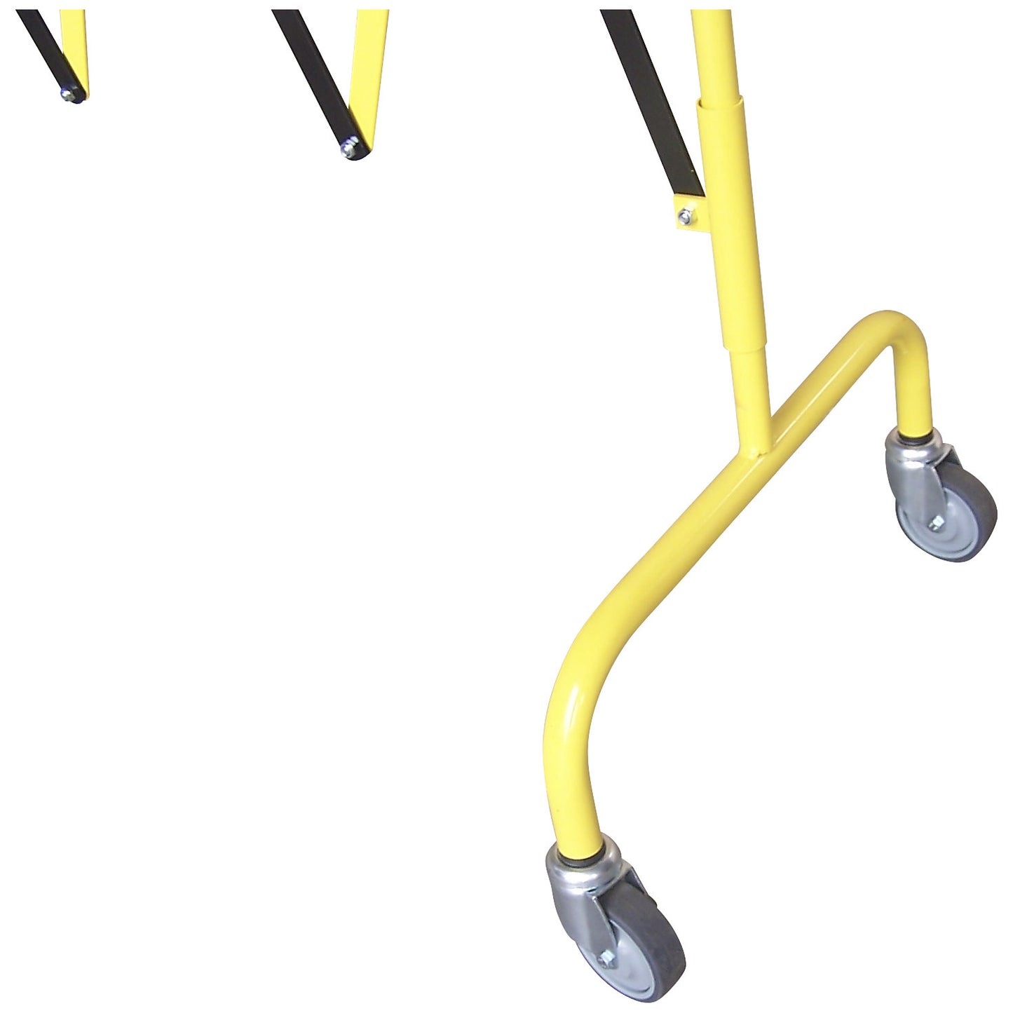 Expanding barrier, rolling, LxWxH 2850 x 460 x 1090 mm, yellow / black.
