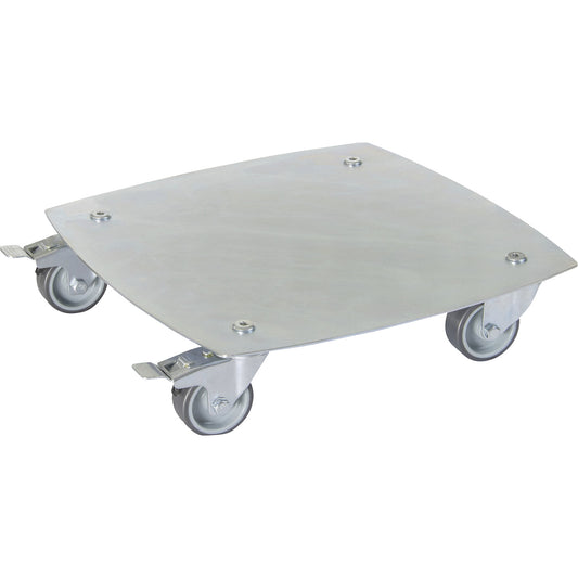 Plant dolly, max. load 100 kg, steel, zinc plated, Ø 300 mm, silver.