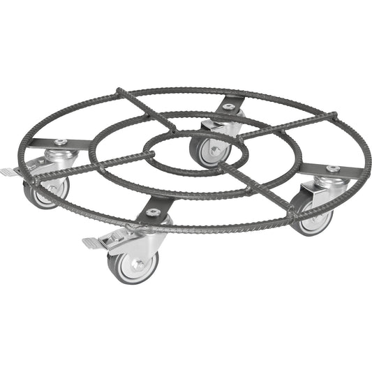 Plant dolly, max. load 200 kg, steel, Ø 380 mm, silver.