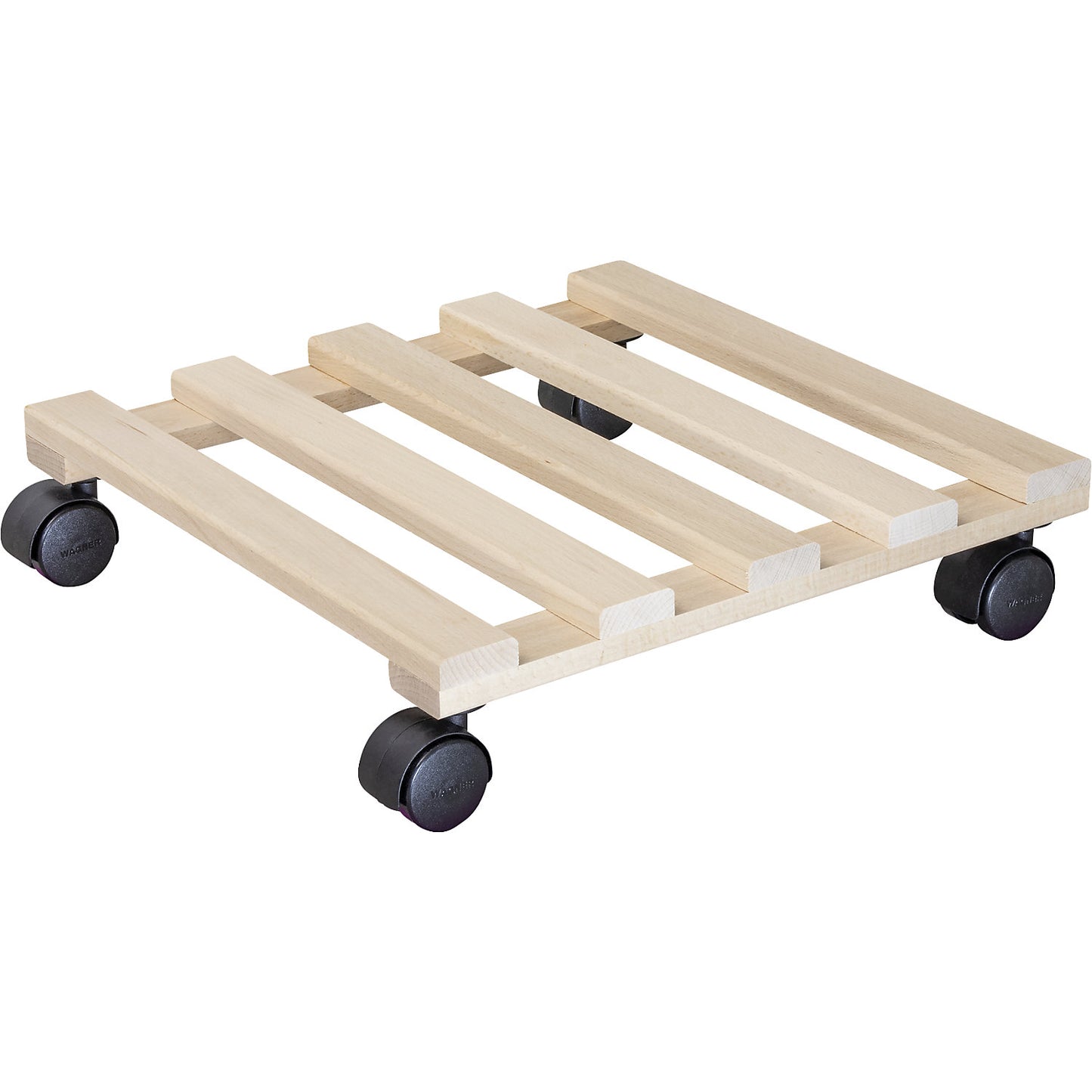 PALETTI beech plant dolly, max. load 100 kg, natural, LxW 340 x 340 mm, pack of 4.