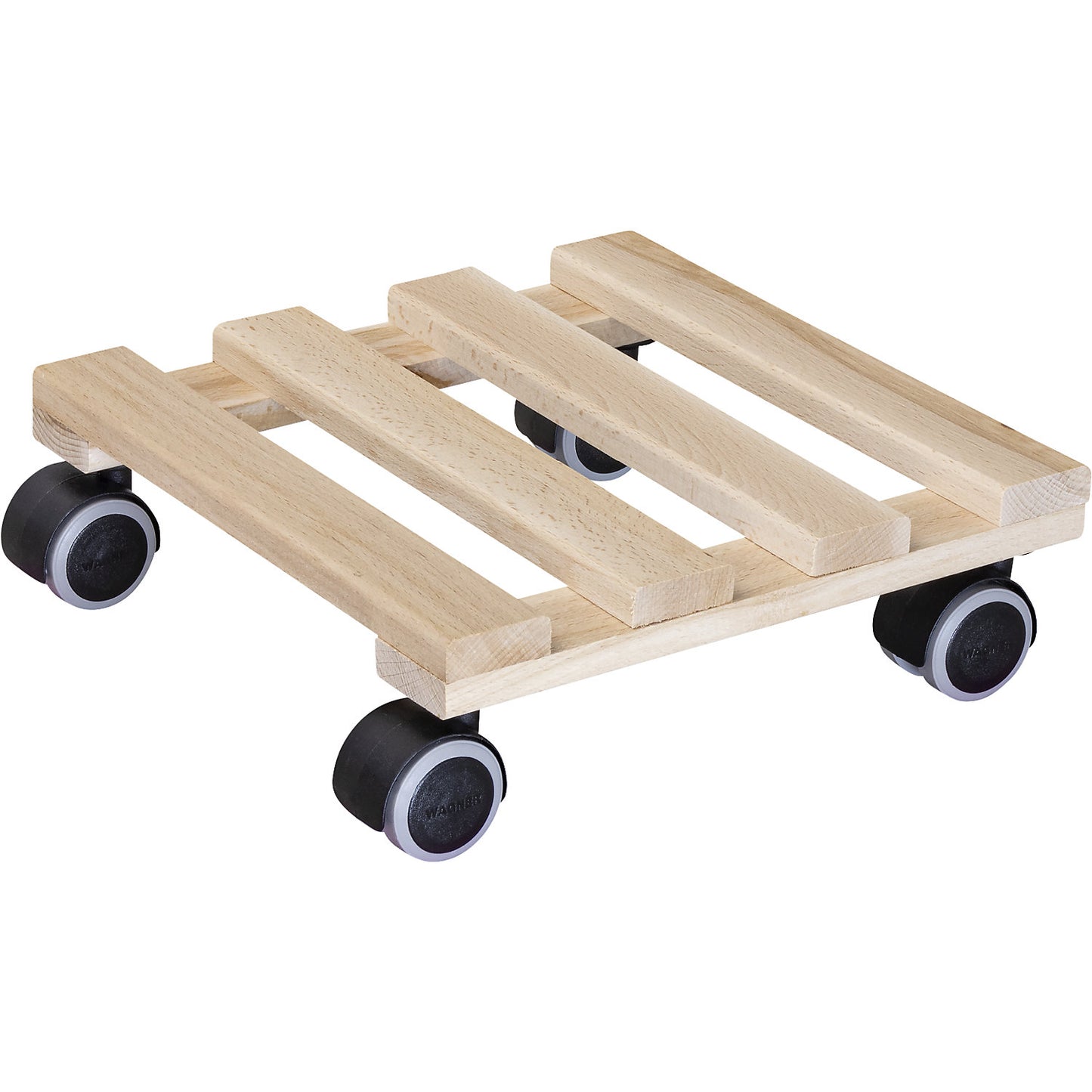 PALETTI beech plant dolly, max. load 100 kg, natural, LxW 250 x 250 mm, pack of 2.