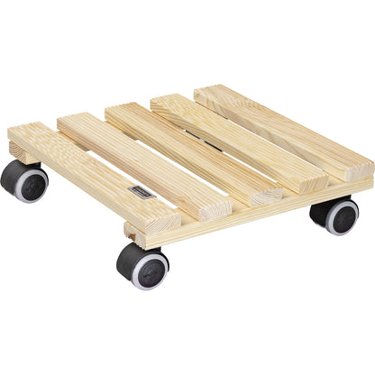 NATURE wooden plant dolly, max. load 100 kg, pack of 2, LxW 290 x 290 mm, natural.