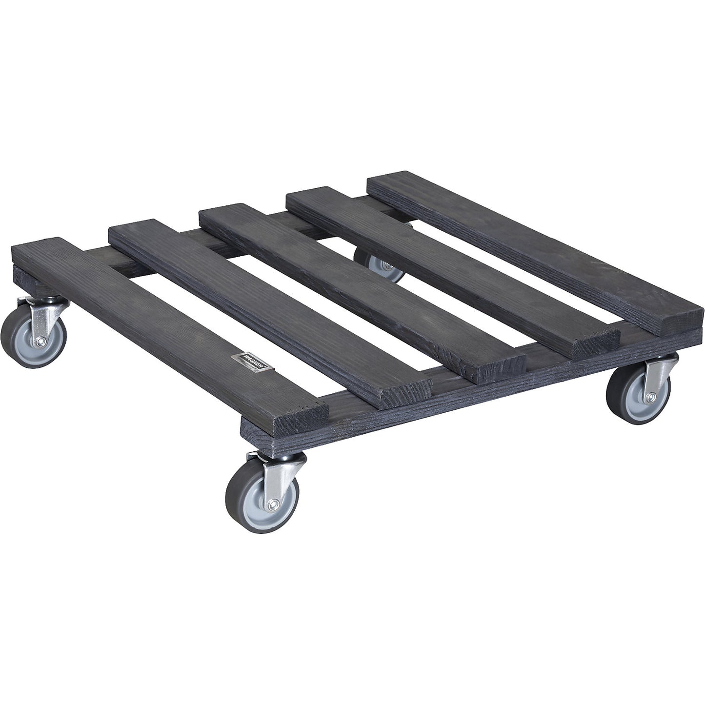 PALETTI wooden plant dolly, max. load 120 kg, pack of 2, LxW 380 x 380 mm, charcoal.