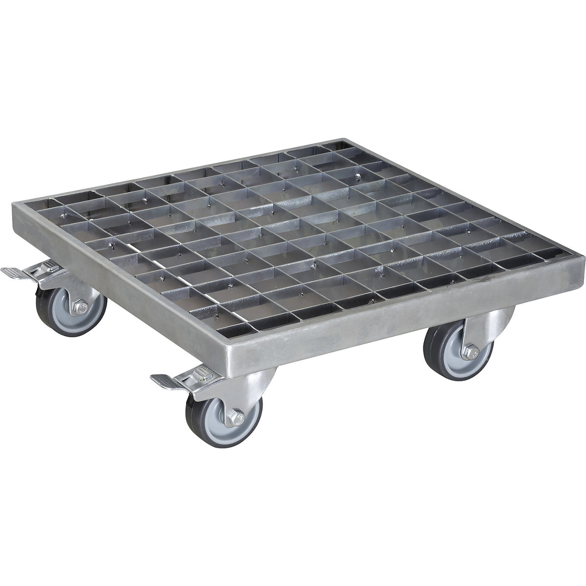 INDUSTRIAL plant dolly, max. load 200 kg, LxW 290 x 290 mm, silver.