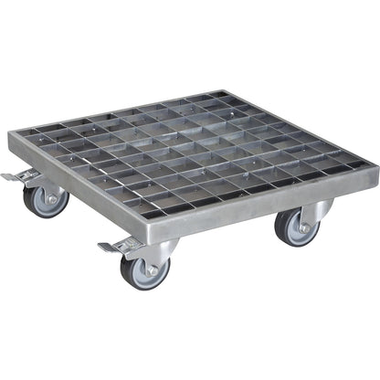INDUSTRIAL plant dolly, max. load 200 kg, LxW 290 x 290 mm, silver.