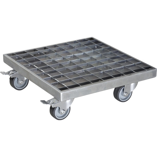 INDUSTRIAL plant dolly, max. load 200 kg, LxW 290 x 290 mm, silver.