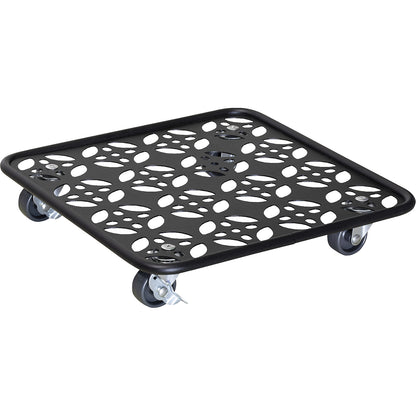 BLACK steel plant dolly, max. load 60 kg, LxW 300 x 300 mm, black.