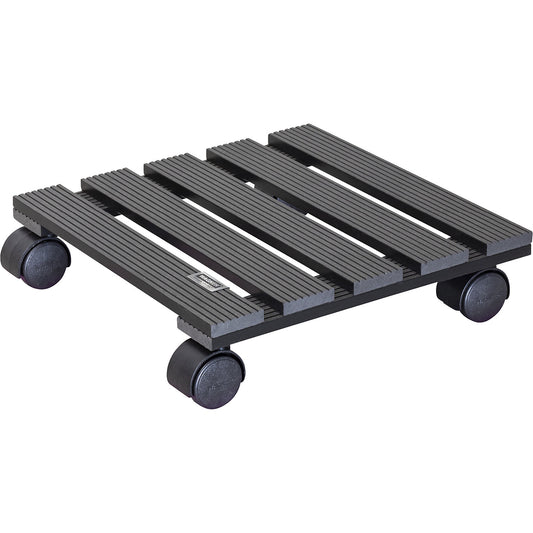 WPC plant dolly, max. load 60 kg, LxW 290 x 290 mm, charcoal, pack of 2.