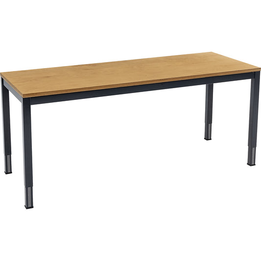 Height adjustable work table, 45 x 45 mm rectangular tubing, multiplex worktop, WxD 1500 x 700 mm.
