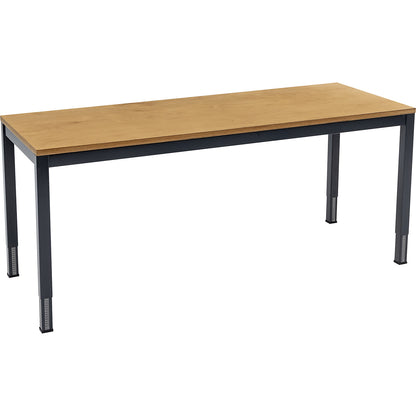 Height adjustable work table, 45 x 45 mm rectangular tubing, multiplex worktop, WxD 1500 x 700 mm.