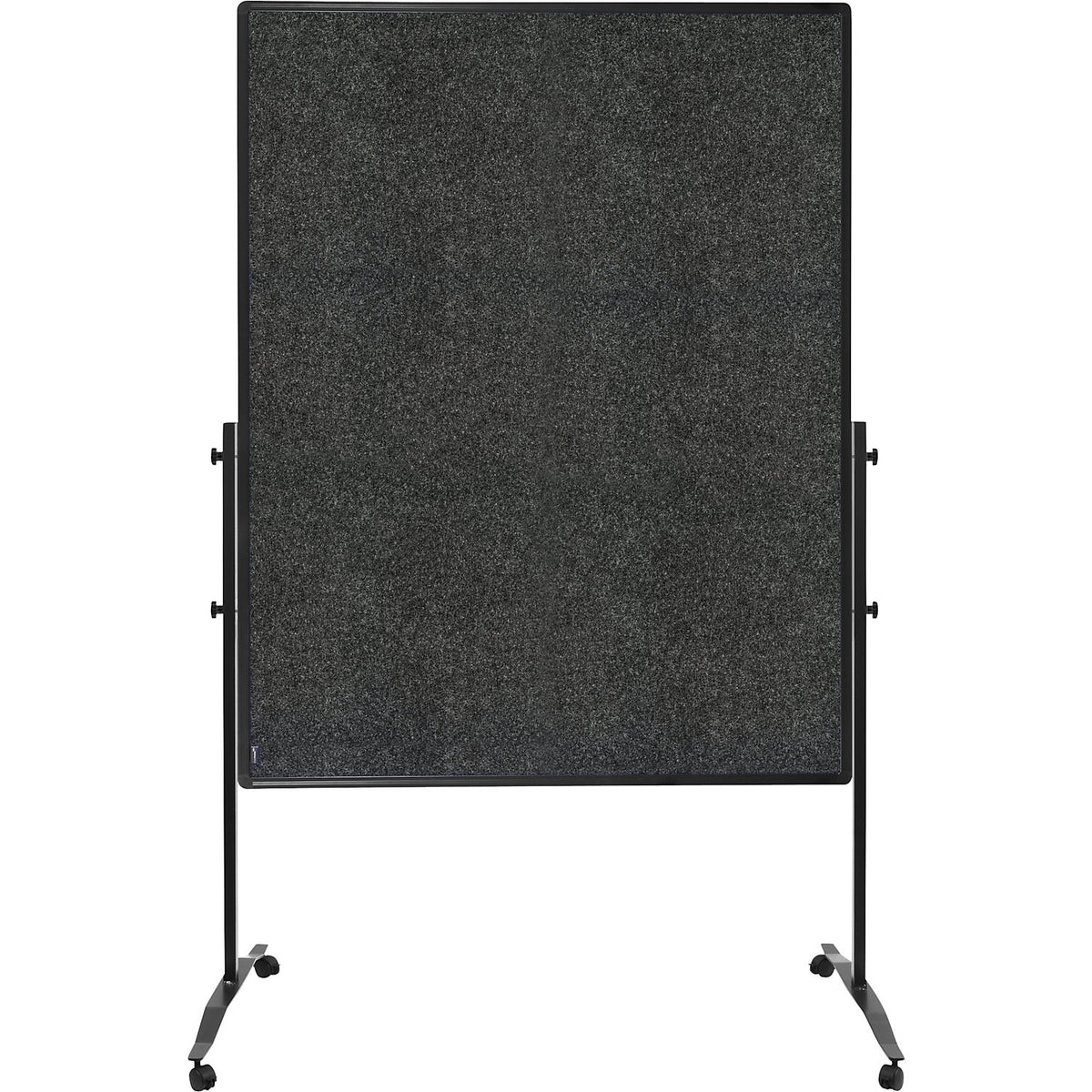 Premium Plus mobile pinboard, board size 1200 x 1500 mm, felt, charcoal, fixed.