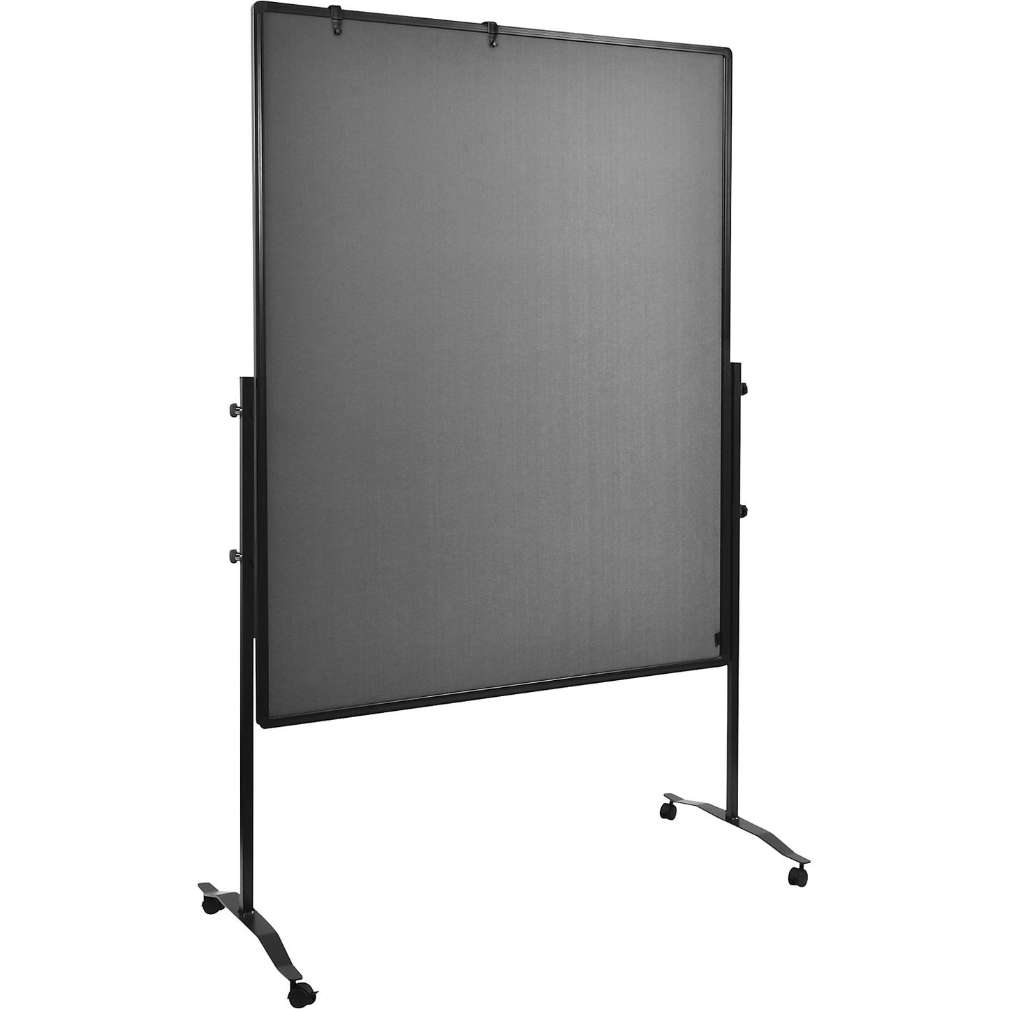 Premium Plus mobile pinboard, board size 1200 x 1500 mm, felt, grey, fixed.