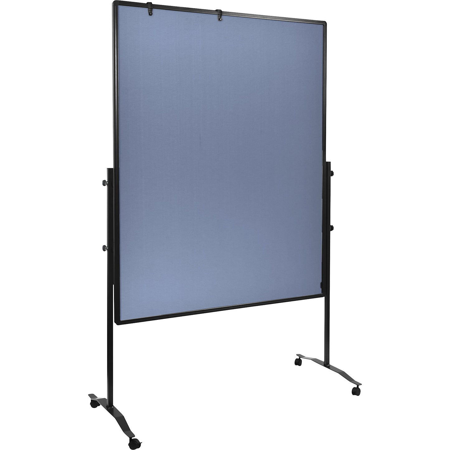 Premium Plus mobile pinboard, board size 1200 x 1500 mm, felt, blue grey, fixed.