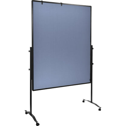 Premium Plus mobile pinboard, board size 1200 x 1500 mm, felt, blue grey, fixed.