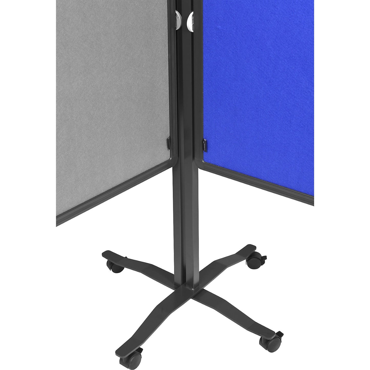 Premium Plus mobile pinboard, board size 1200 x 1500 mm, felt, blue, folding.