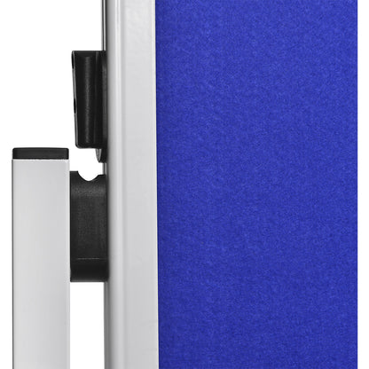 ECONOMY mobile pinboard, board size 1200 x 1500 mm, felt, blue, fixed.