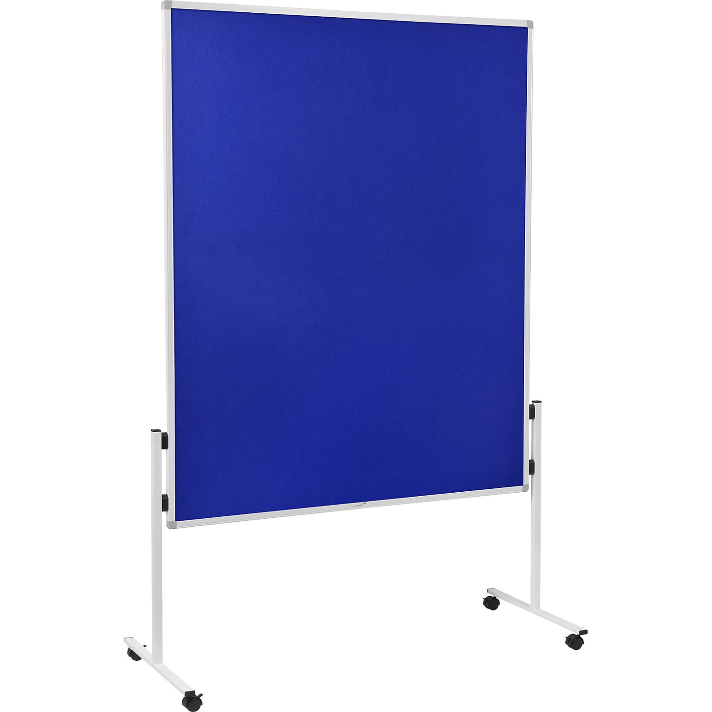 ECONOMY mobile pinboard, board size 1200 x 1500 mm, felt, blue, fixed.