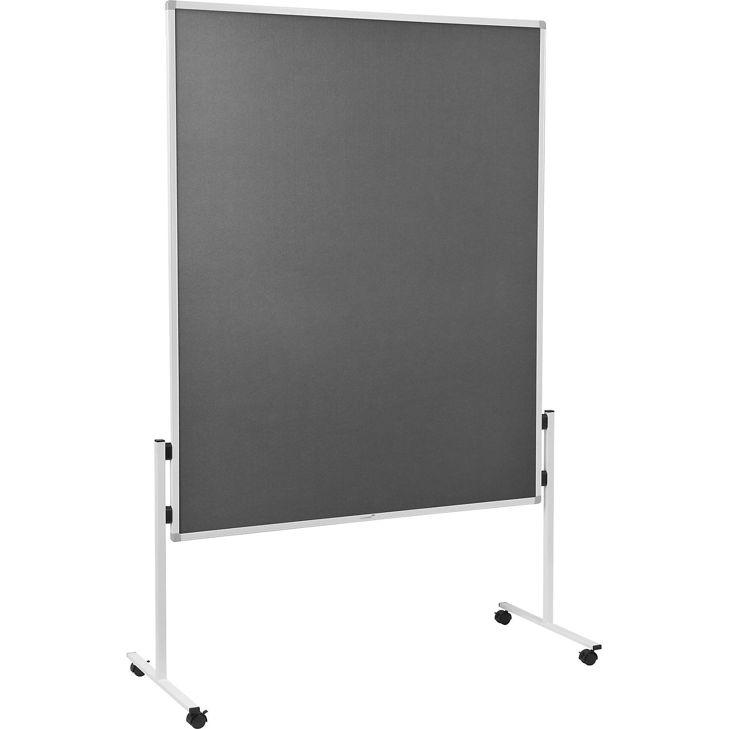 ECONOMY mobile pinboard, board size 1200 x 1500 mm, felt, grey, fixed.