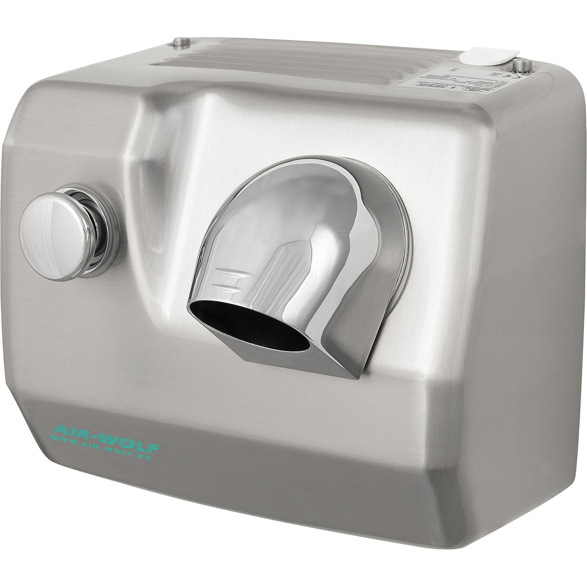 Wall-mounted hair dryer, HxWxD 248 x 278 x 235 mm, silver.