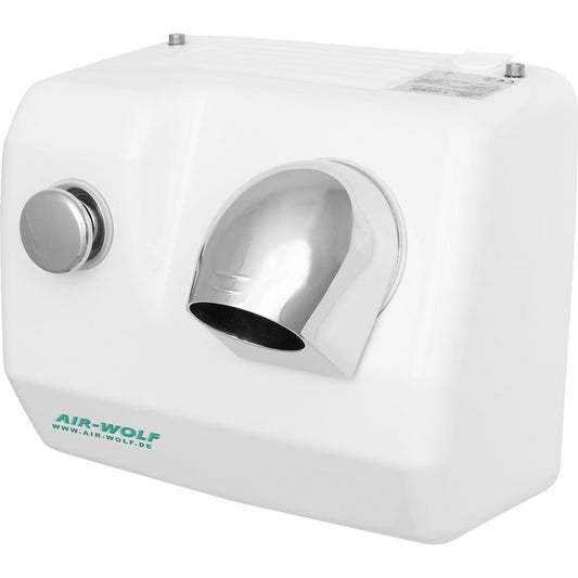 Wall-mounted hair dryer, HxWxD 248 x 278 x 235 mm, white.