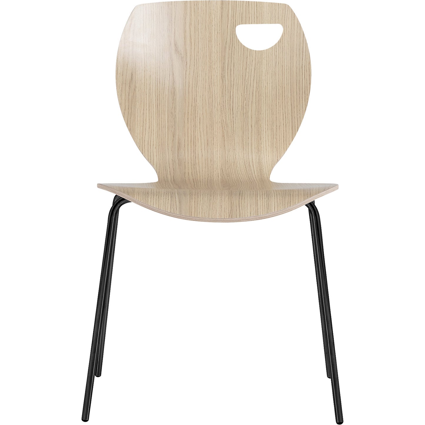 Laura stacking chair, stackable, pack of 4, oak/black.