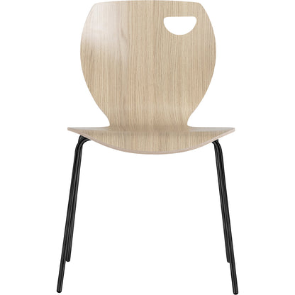 Laura stacking chair, stackable, pack of 4, oak/black.