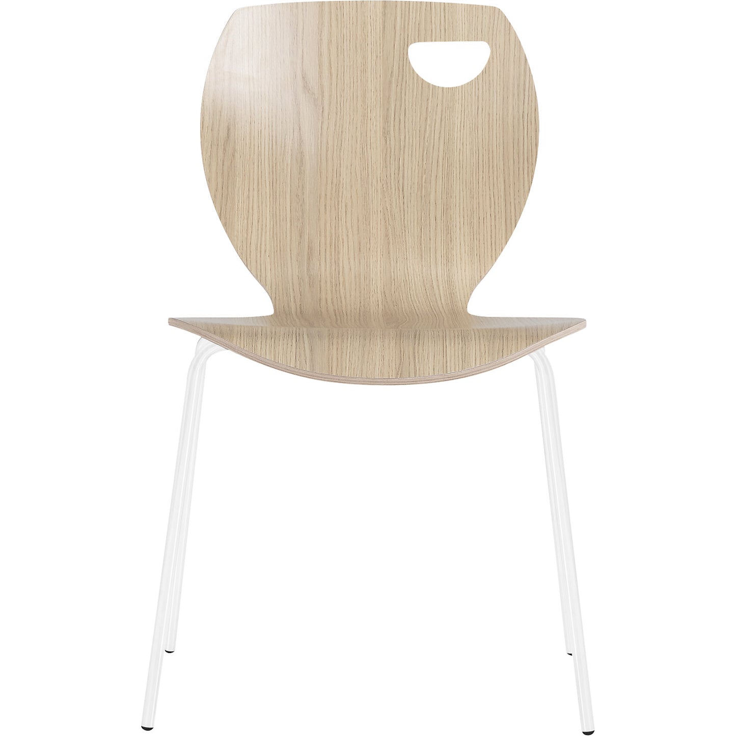 Laura stacking chair, stackable, pack of 4, oak/white.