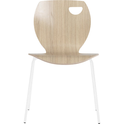 Laura stacking chair, stackable, pack of 4, oak/white.