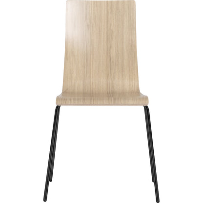 Alma stacking chair, stackable, pack of 4, oak/black.