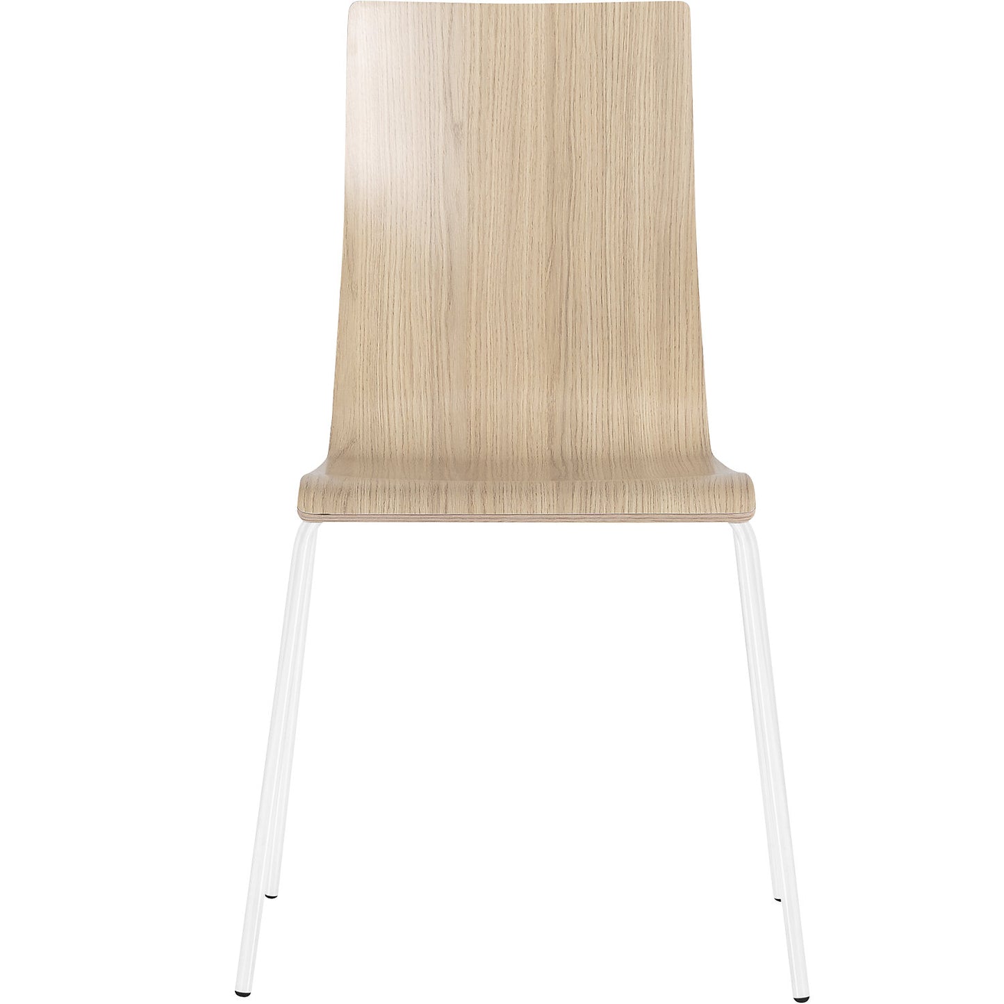 Alma stacking chair, stackable, pack of 4, oak/white.