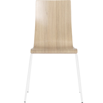 Alma stacking chair, stackable, pack of 4, oak/white.