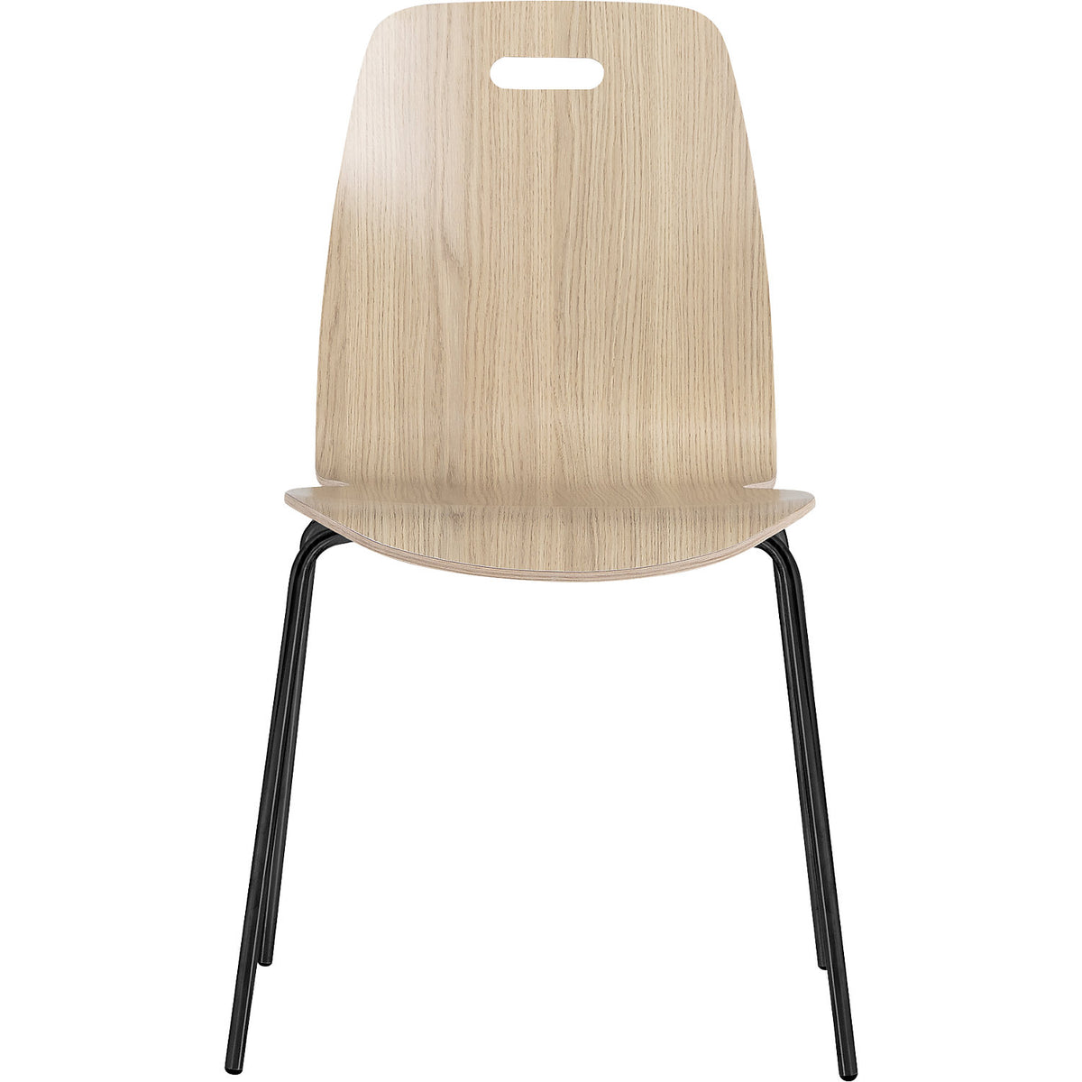 Alina stacking chair, stackable, pack of 4, oak/black.