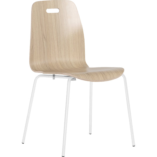 Alina stacking chair, stackable, pack of 4, oak/white.